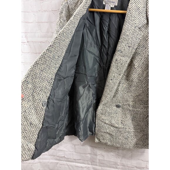 Christopher Wool Tweed Blazer Womens Size 13/14 Gray Blue Ivory Vintage -(READ) - Picture 8 of 9